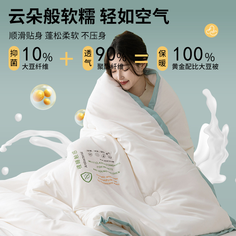 Soy fiber quilt winter quilt quilt core thickened warm single student autumn and winter quilt spring and autumn air conditioning quilt wholesale