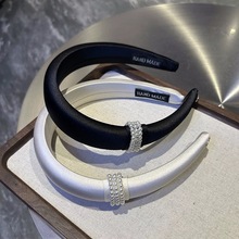 韩国夏季黑色珍珠发箍女2024新款高级感洋气时尚轻奢头箍头饰批发