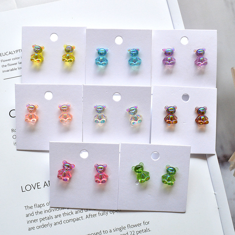 6g Weight Ear Studs Classification Cute Bear Resin Women's Ear Studs 1 Pair
