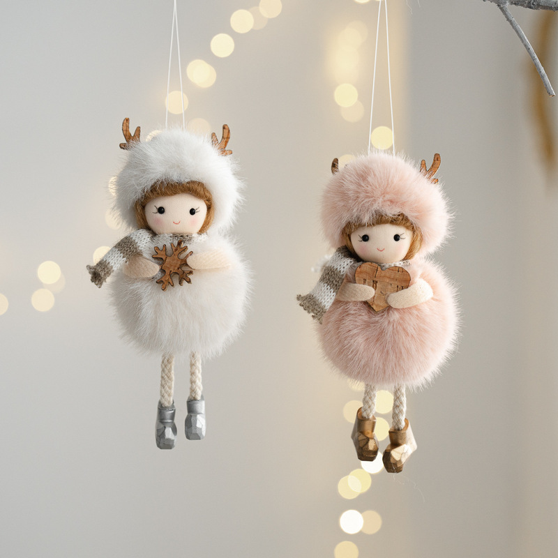 クリスマス装飾ぬいぐるみ天使の女の子のペンダントクリスマスツリー装飾ペンダントホームホリデー装飾ペンダント|undefined