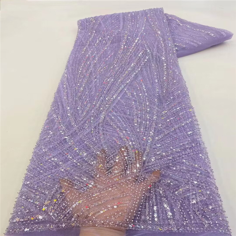 En stock tubo de cuentas bordado tela de encaje boda etapa desgaste vestido DIY tela de lentejuelas bordado tela de encaje image 8