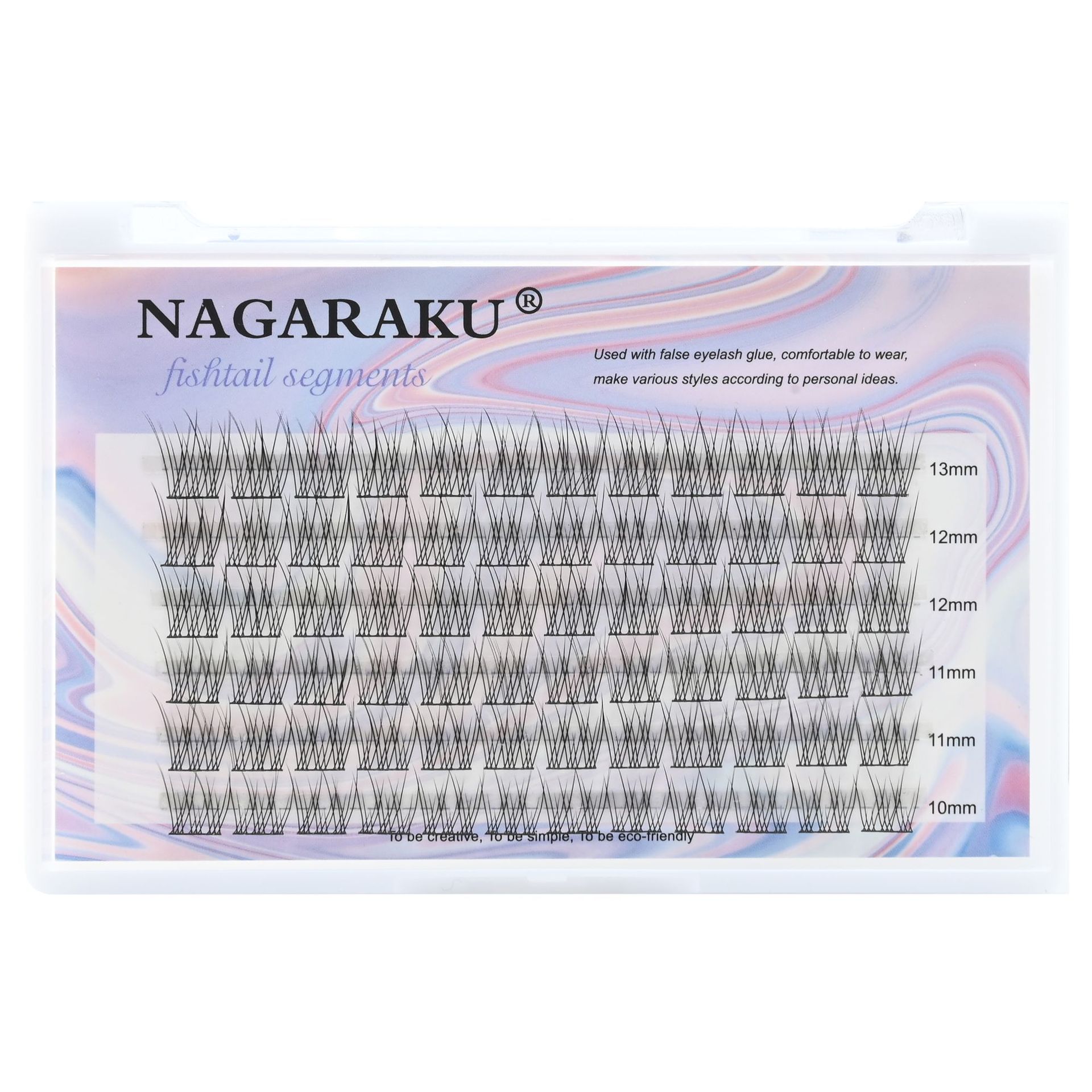 NAGARAKU segmentado solo racimo de cola de pescado pelo suave y natural fácil de encajar auto-injerto girasol pestañas postizas