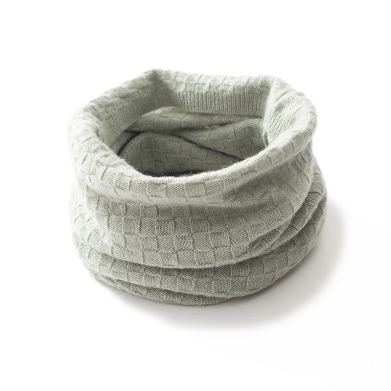 2026 Autumn/Winter New Knitted Warm Neck Protector Cashmere Scarf Unisex Neck Warmer Solid Color Plaid Versatile