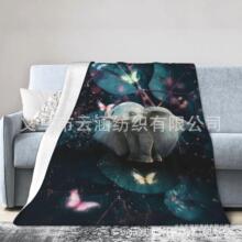 亚马逊法兰绒数码印花小盖毯毛毯沙发毯空调毯四季通用卡通悦哲
