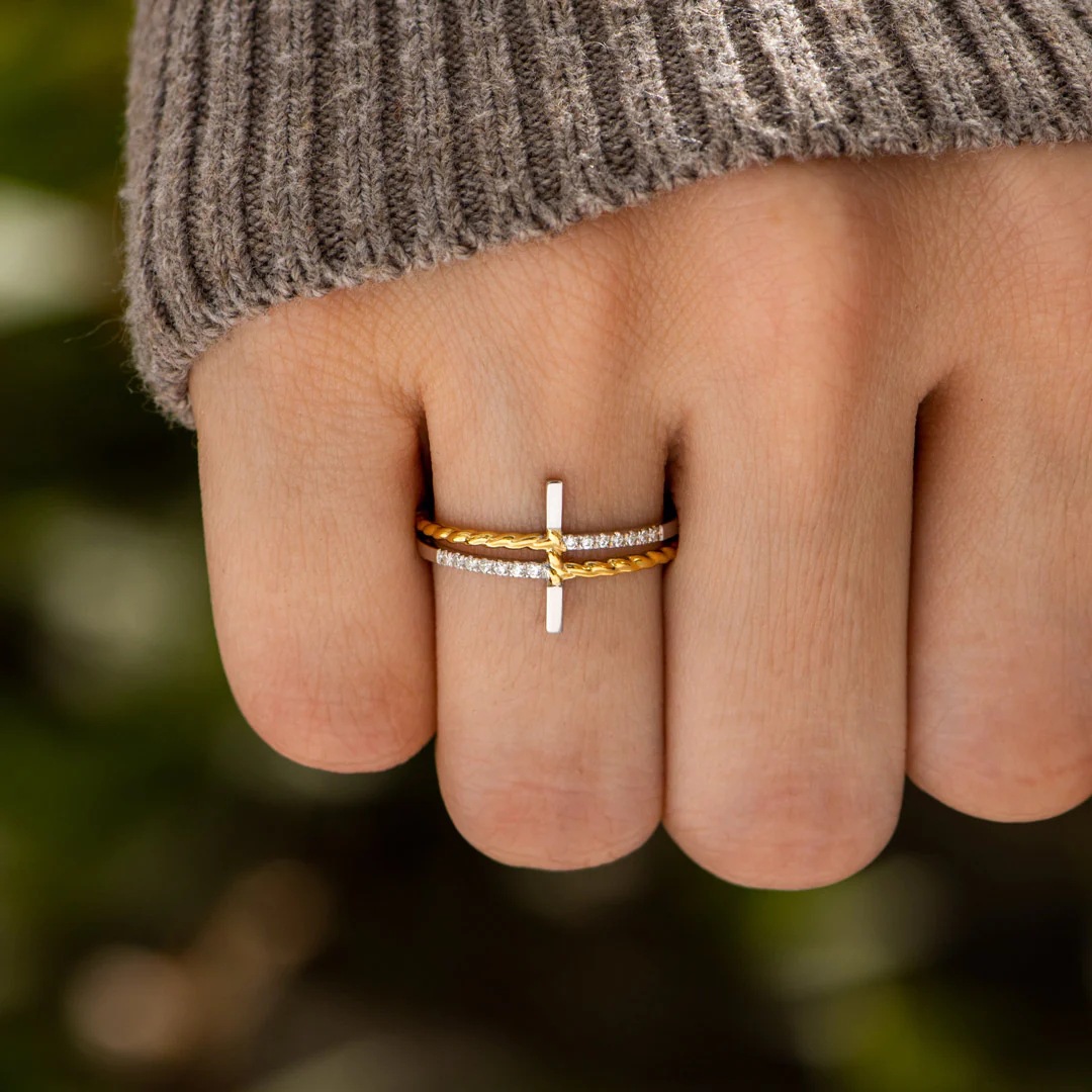 925 Sterling Silver Material Cross Pattern 1 Piece 925 Sterling Silver Cross Rings