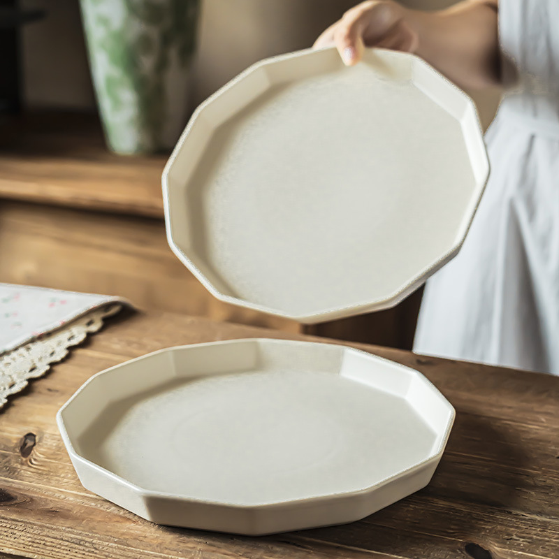 Personalidad de platos de cerámica mate poligonal restaurante grande platos de comida occidental platos de ensalada platos de platos caseros platos
