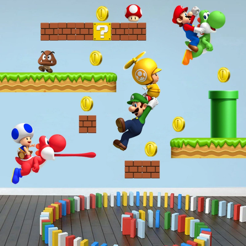 Обои с мультяшным супер Марио, аниме Марио, детский сад, детская площадка, детская комната, спальня, тематические обои