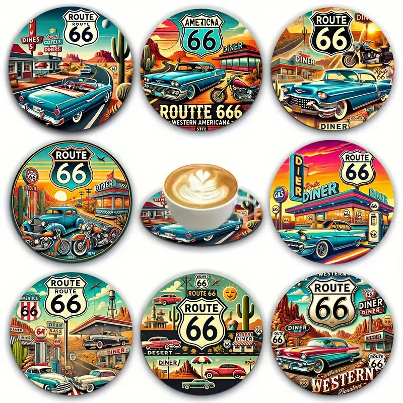 8 piezas de madera de moda fan de estilo nacional de tazas de arte resistente al calor para bebidas antideslizantes adecuadas para almohadillas de tazas de mandala