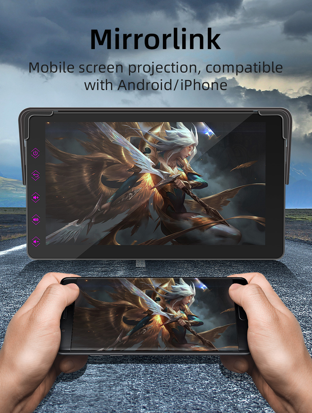 Cross-Border Factory Source 7inch Bluetooth Carplay Navigation Box Car Reversing Rear View Screen Projection Display Touch Screen