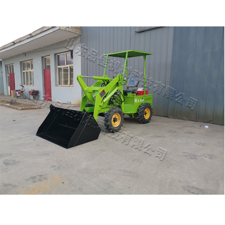 出口非洲电动小铲车 小型建筑电动装载机  静音型物料上料运输车