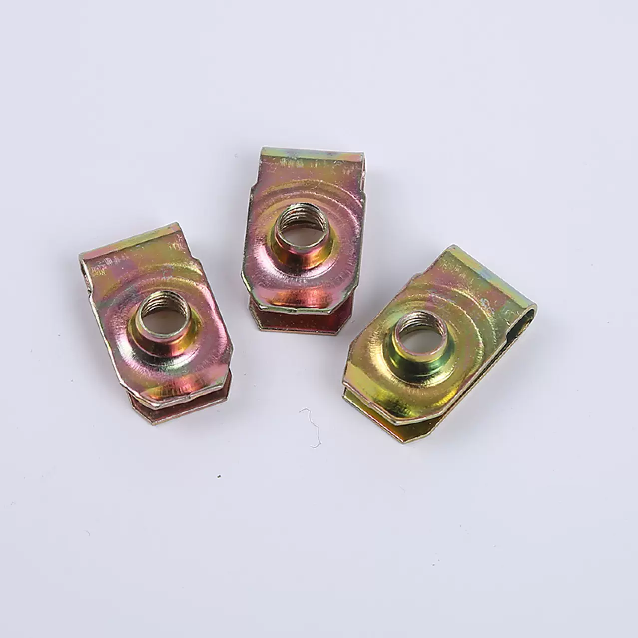 65锰 镀彩拉伸夹板  簧片螺母 卡片螺母  插片螺母  卡簧板式螺母