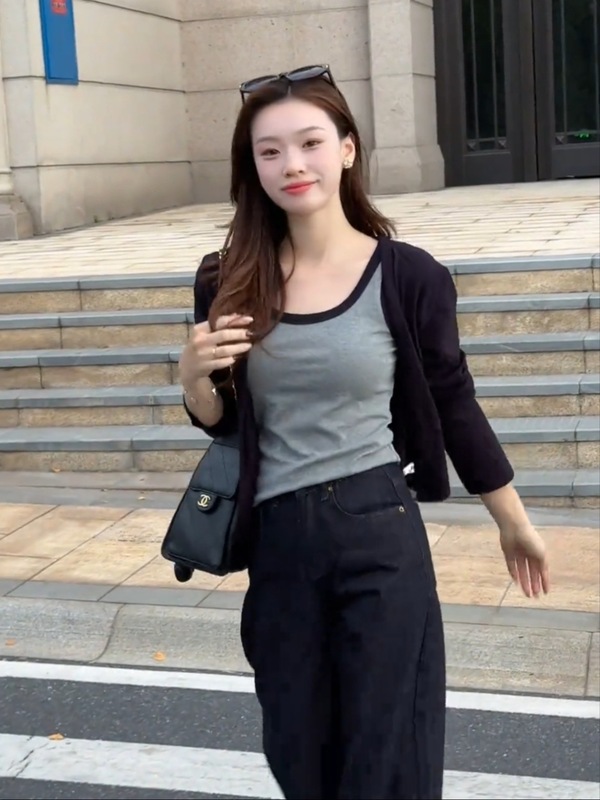 高级感时尚套装女2025春秋新款洋气减龄开衫外套撞色背心两件套潮|undefined