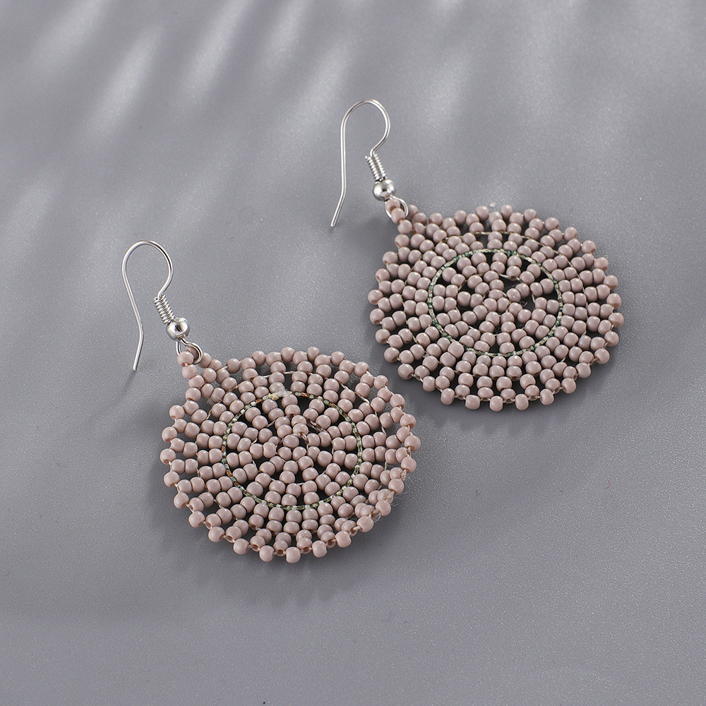 22g Weight Steel, Iron Ear Needle Material Drop Earrings Classification 1 Pair Quantity Holiday, Daily Occasion Seed Bead Material Geometric Pattern Women's Gender Beaded Design Bohemian Style 1 Pair Bohemian Geometric Beaded Seed Bead Drop Earrings 11