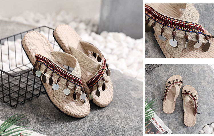 Women's Ethnic Style Geometric Round Toe Flat Slippers High Heel Slippers display picture 1