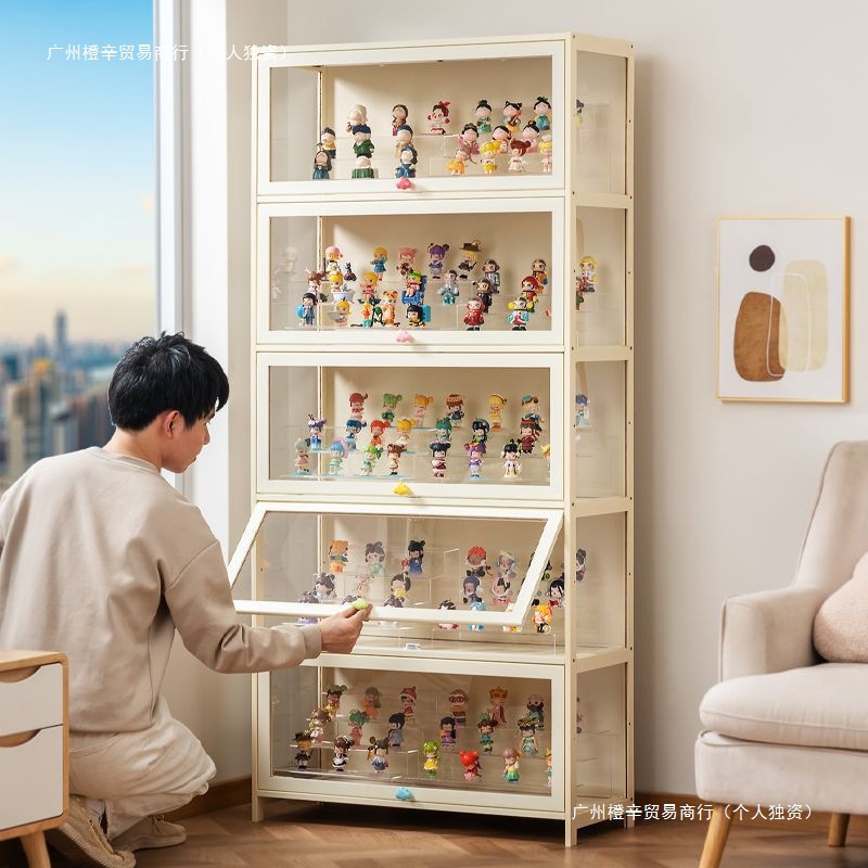 手办模型展示柜亚克力透明防尘柜乐高玩具盲盒收纳公仔陈列架落地