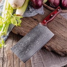 VG10大马士革钢菜刀切片刀切肉家用高硬度手工锻打锋利花纹不锈钢