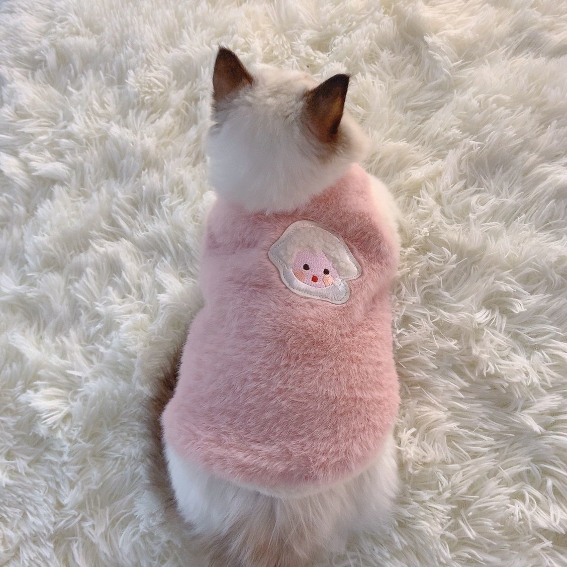 Ropa de gato invierno cálido anti-pelusa marioneta azul gato lindo mascota gatito pequeño perro ropa para mascotas