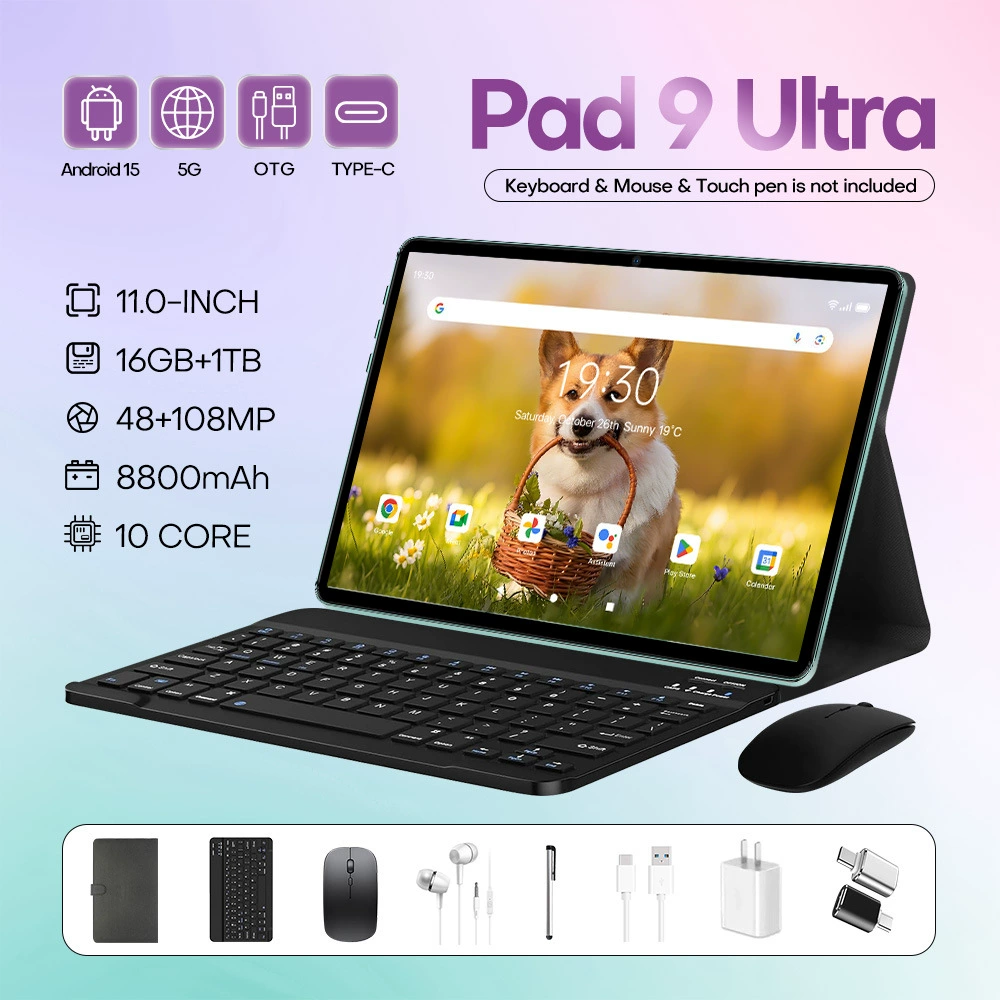 Трансграничный глобальный хит продаж планшетный компьютер Pad 9 Ultra с памятью 16+1 Тб и большим экраном высокой четкости от производителя оптом
