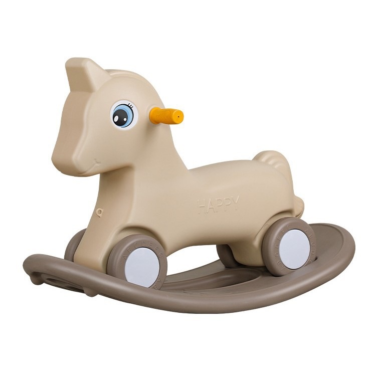 2025 transfronterizo caballo mecedor niños montar a caballo patinaje bebé mecedor 2 en uno patinaje juguete caballo de Troya