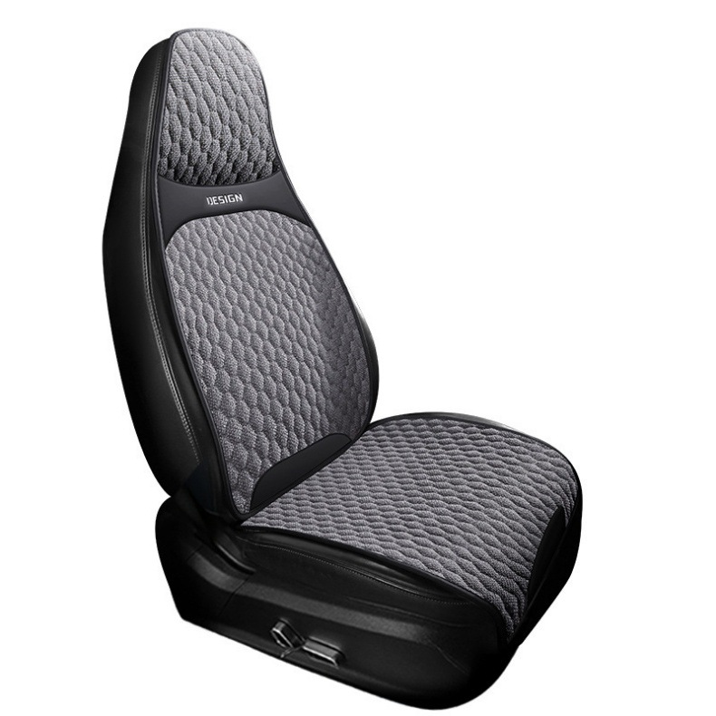 Car Seat Cushion, Universal for All Seasons, Fully Enclosed, Ventilated and Breathable, Made of Cotton and Linen Material, Car Cushion, Cotton and Linen Seat Cushion for Car