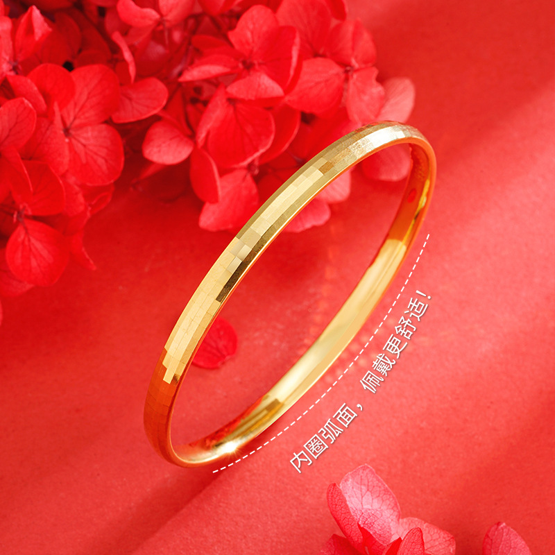 Internet celebridad mosaico pulsera anillo interior curvado mujer imitación oro moda geométrica collage joyería a juego no se desvanece