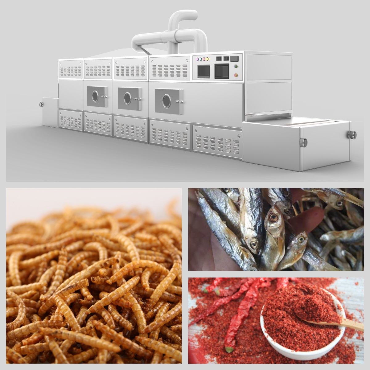 现货供应微波烤虾设备大虾对虾烘烤设备不锈钢设备烘烤机食品级