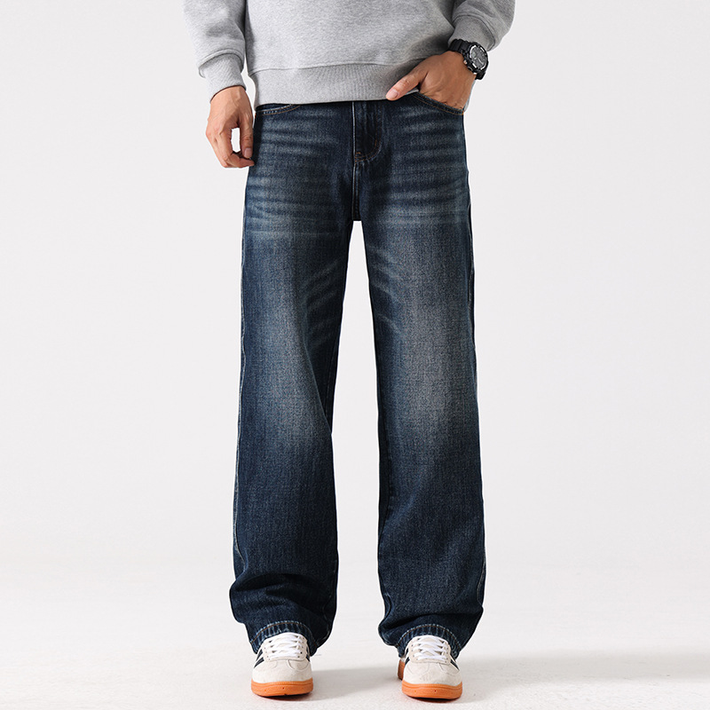 25 Years Autumn and Winter New American Retro Trendy Brand Loose Straight Jeans for Men