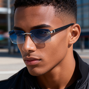 Neue modische eckige polarisierte Sonnenbrillen für Männer - persönlicher Trendy-Look mit Premium-Gefühl, UV-Schutz für draußen und Angeln, Herren-Sonnenbrille für den Export