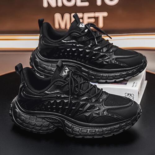 Spring men's low-cut thick sole height-increasing dad shoes ultra-light outdoor casual running sneakers large size live broadcast men's shoes