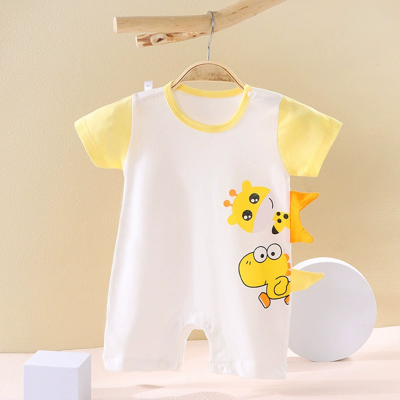 Динозавр, детский комбинезон для новорожденного, корейский стиль, с коротким рукавом, 0–2 года