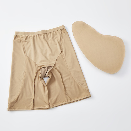 Cross-border European and American buttocks and crotch-enhancing pants for women, mid-waist, square-angle, fake butt sponge pads, hip-raising buttocks-slimming, belly-shaping pants