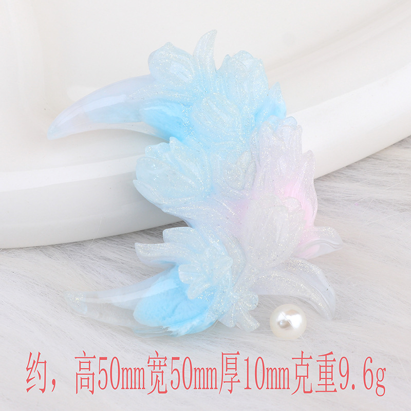 新しい月の花束は夜光樹脂の部品を染めてdiy携帯の携帯電話の携帯電話のクリームのヘアピンの収納箱を作ります。