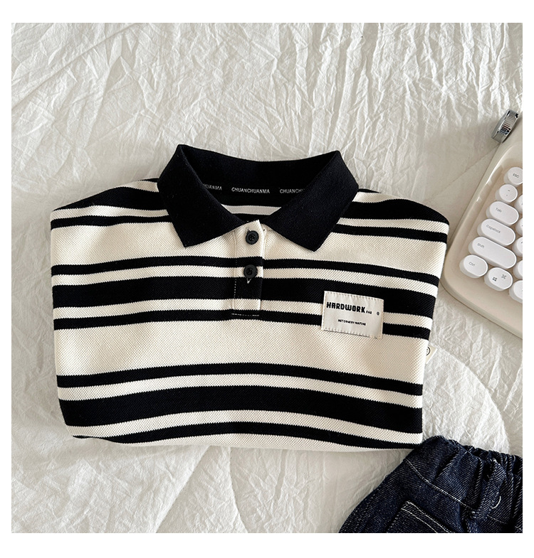 Kids Hoodies Long Sleeve Preppy Style Printing Stripe display picture 2