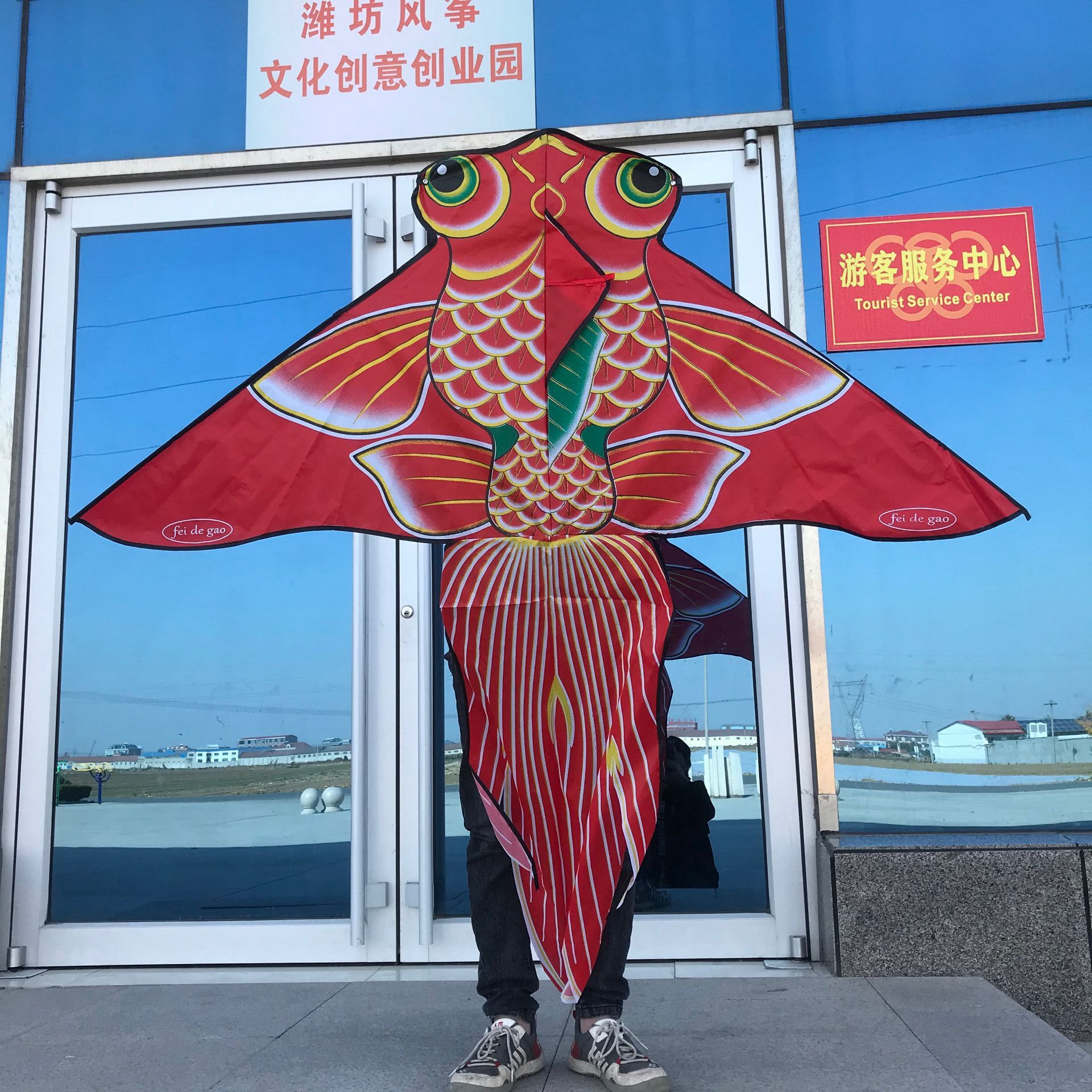 Weifang kite wholesale hot stamping goldfish new style Chinese style goldfish kite national trend goldfish kite flying package