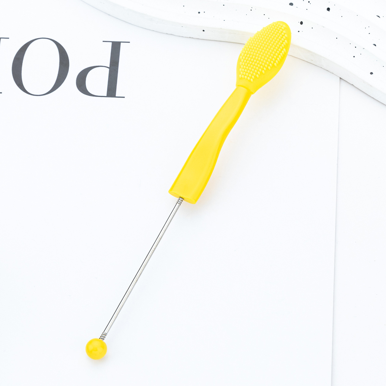 Cepillo de labios con cuentas de bricolaje Bálsamo labial multifuncional Bálsamo labial Cepillo de labios Cepillo facial de silicona de doble cara Cepillo de limpieza nasal