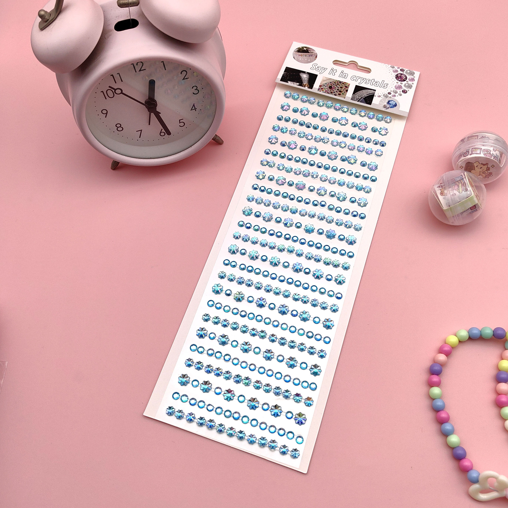 Coloridas pegatinas de flores de hielo para niños gema de diamantes de color AB pegatinas de cristal acrílico de juguete princesa pequeñas pegatinas al por mayor
