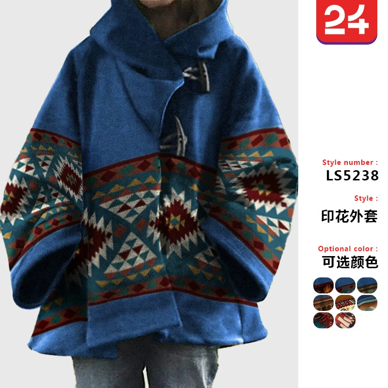 Зимняя коллекция 2025 года: новые женские свободные винтажные шерстяные пальто с принтом от Amazon и eBay, 5 цветов, 8 размеров.