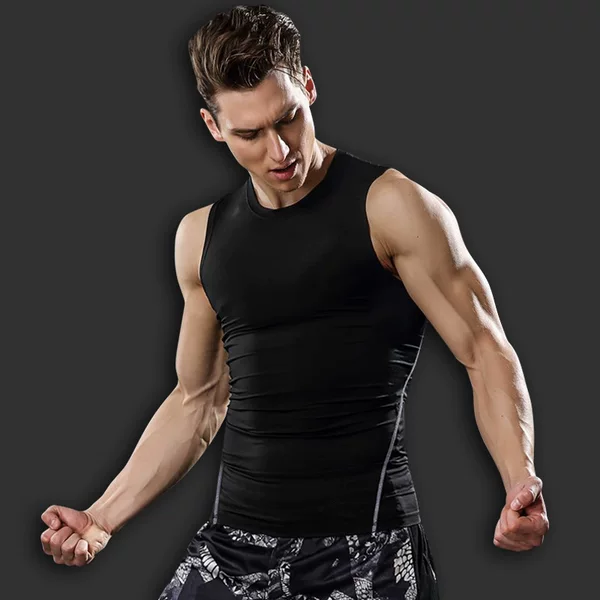 Sports PRO Men's Training Tight Vest Basketball Football Fitness Running High Elastic Quick Dry Waistcoat 1001