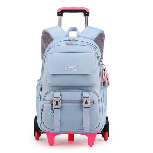 Cross-border one-time delivery natural fish new pull-type schoolbag for primary school students 3-6 grade middle school students 8-14 years old girls