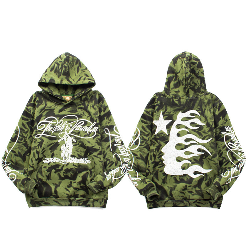 新款Hellstars Hoodies复古ins掉漆泥染美潮高街手绘涂鸦卫衣帽衫|undefined