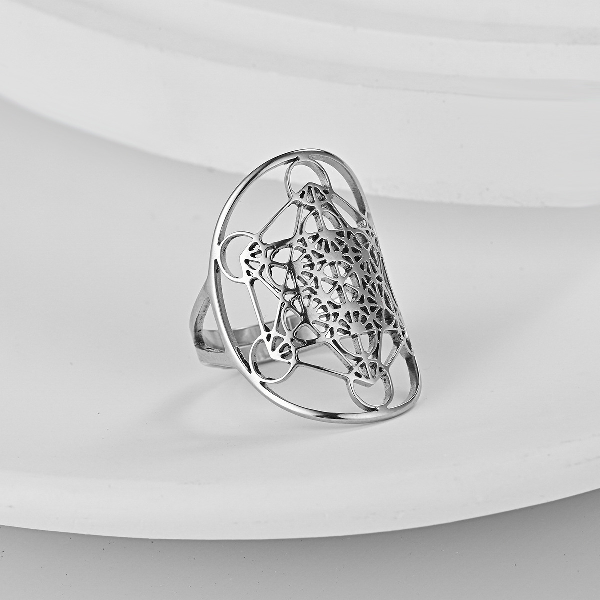 201 Stainless Steel Material Wholesale Jewelry Elegant Lady Geometric 201 Stainless Steel Plating Open Rings