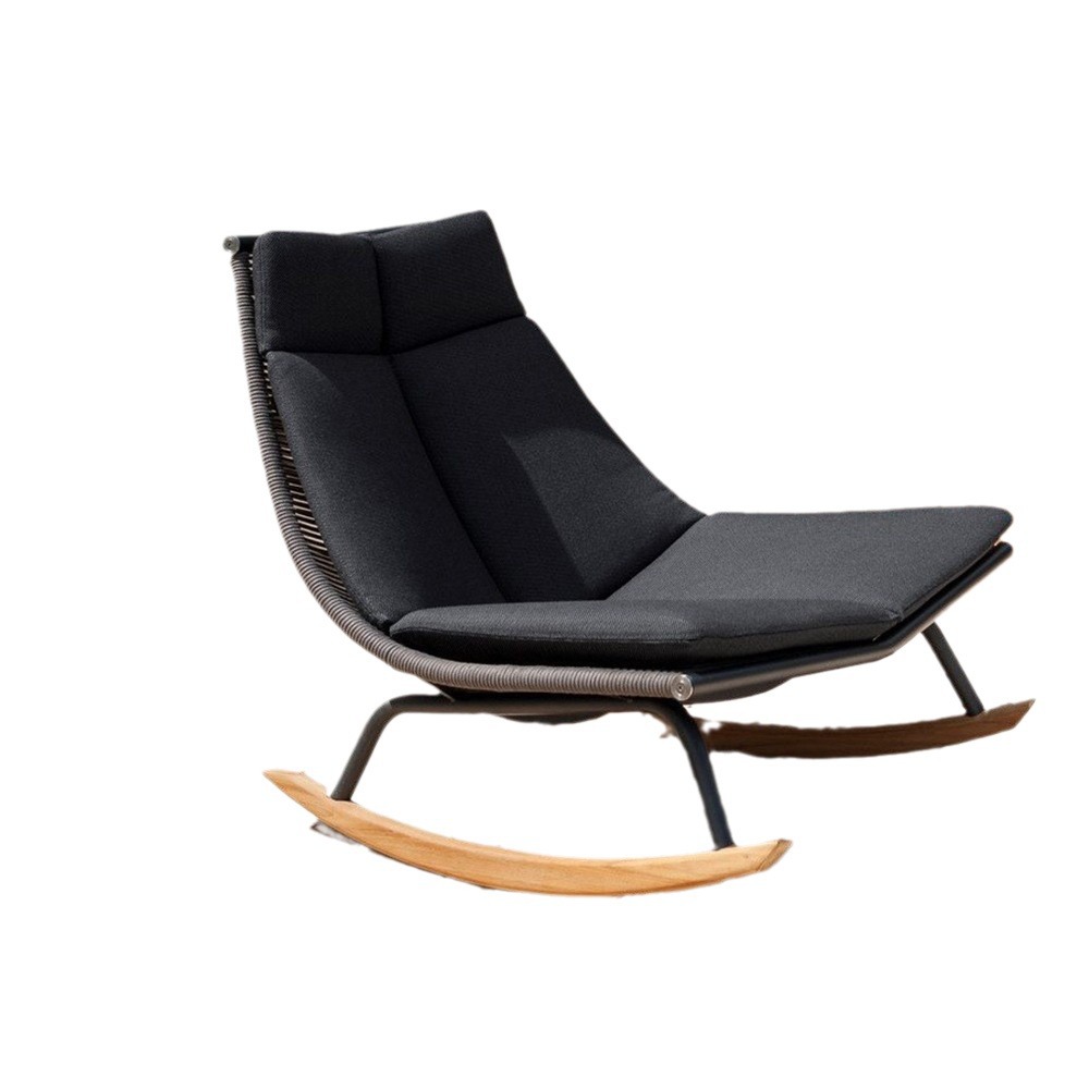 Sofá al aire libre nórdico Villa Ocio Silla de ratán sofá único diseñador mecedora perezosa de tres piezas balcón reclinable