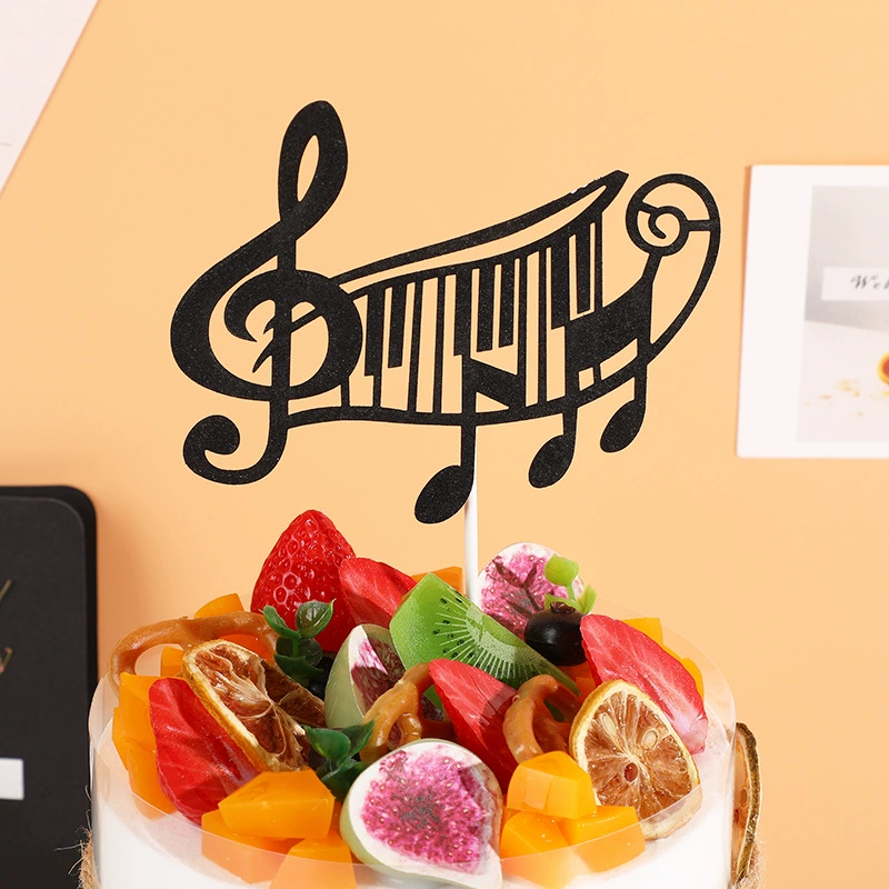 Новые креативные ключи пианино украшение для торта на день рождения черно-белая музыка торт открытка вечеринка украшения для выпечки оптом