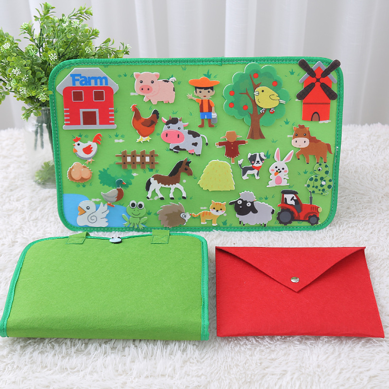 Amazon nuevo tablero de historia de felt transfronterizo para niños puzzle tablero de aprendizaje tablero de entrenamiento de bebés