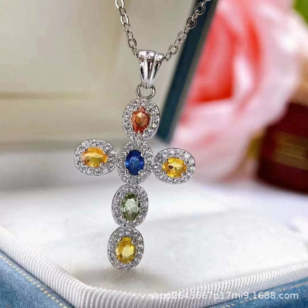 (Торговля через границы), органичный дизайн под pendant из сапфира, цепь, образец серебро 925