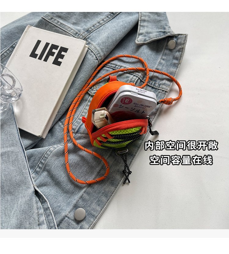 2024新款迷你钱包随身钥匙收纳零钱包女斜尼龙布小包mini