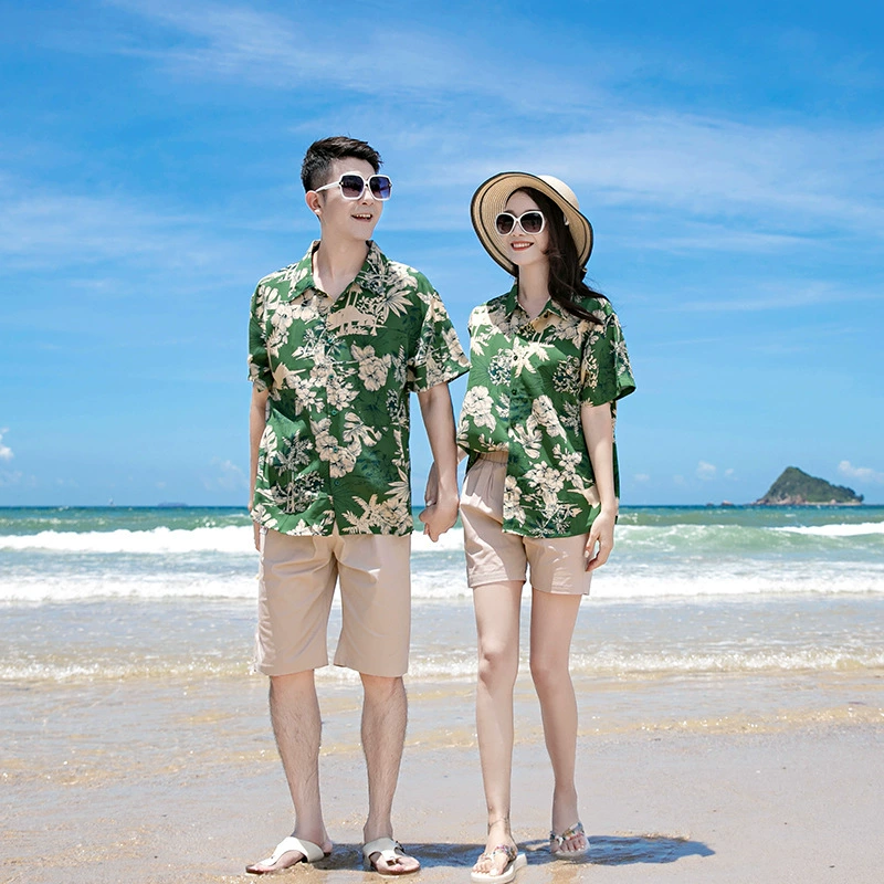 Summer beach summer clothing for traveling, trend shirt, shorts, set for beloved, family style