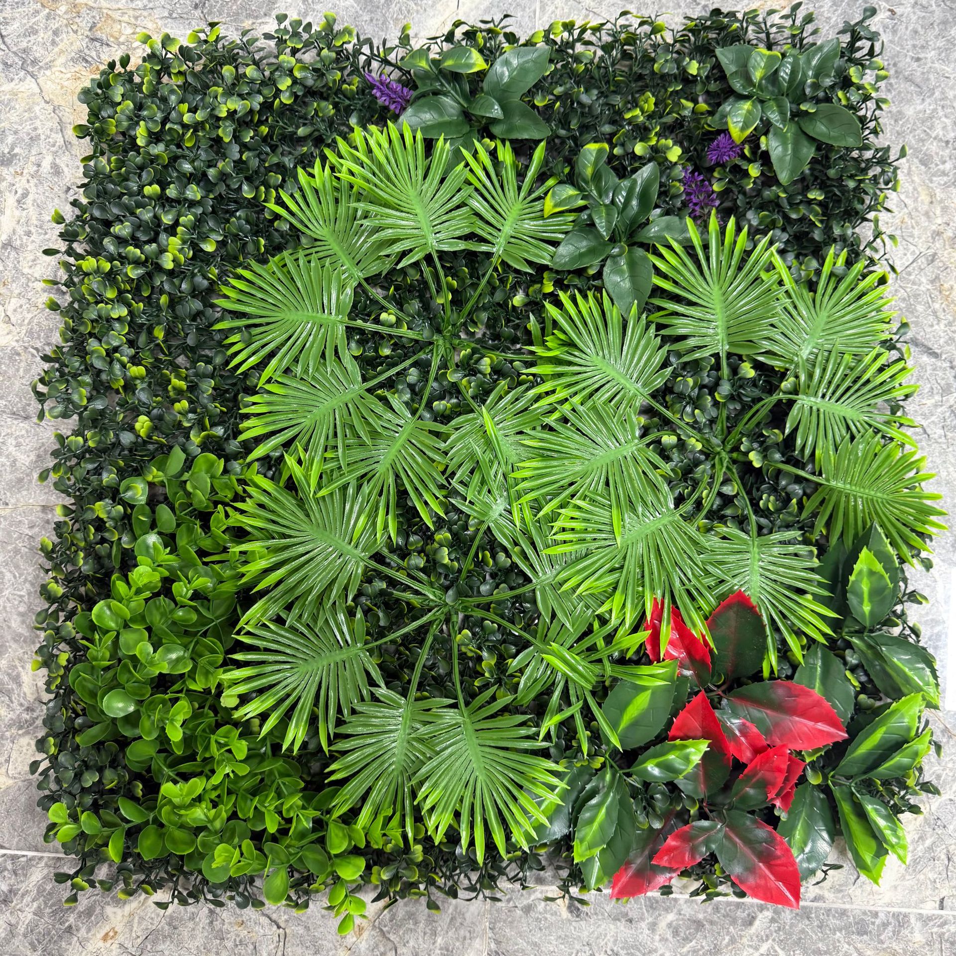 Flor artificial creativa Pared de césped decorativo interior planta verde techo artificial pared de fondo fábrica al por mayor Pared de Planta artificial