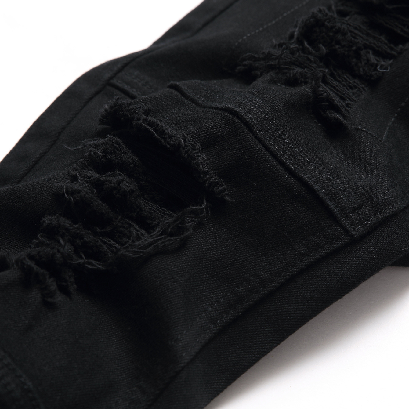 boy 2024 Cross-Border Trade Black Slim Fit Jeans Men's Wholesale_viptrois.com