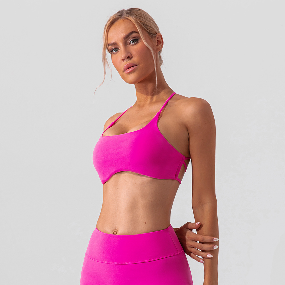 Nueva ropa interior deportiva cruzada belleza de espalda mujer Lulu desnuda sensación fitness correr ropa de yoga bra rápido chaleco de yoga